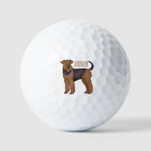 Balles De Golf Airedale terrier dog cartoon