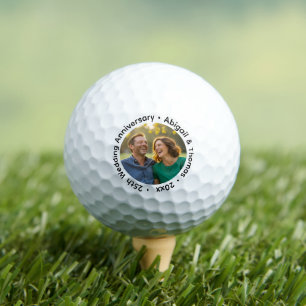 Balles De Golf Ajoutez votre propre photo de couple 25e anniversa