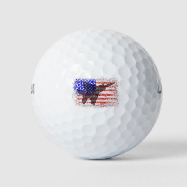 Balles De Golf American Flag Avion Patriotique Air Force Pl (Devant)