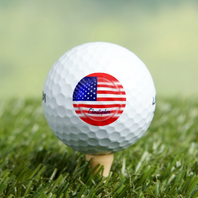Balles De Golf American Flag Design (T-shirt Insitu)