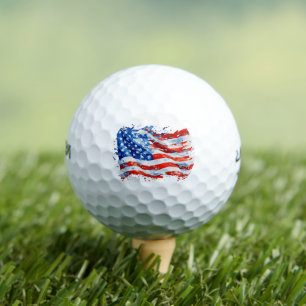 Balles De Golf American Flag USA Watercolor 4 juillet