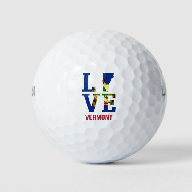 Balles De Golf Amour du drapeau du Vermont (Devant)