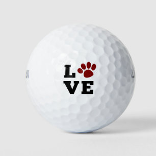 Balles De Golf Amoureux des animaux Empreinte de patte d'amour Am