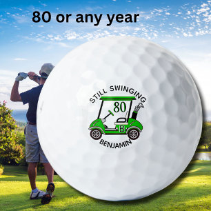 Balles De Golf Amusant 80E Anniversaire Fête Personnalisé Panier