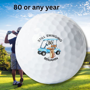 Balles De Golf Amusant 80E Anniversaire Fête Personnalisé Panier