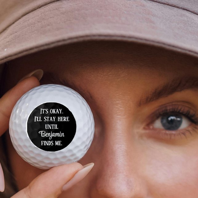 Balles De Golf Amusant Humour Perdu Ball Blague Moderne Typograph (Funny Lost Golf Ball Personalized Name Bold Typography)