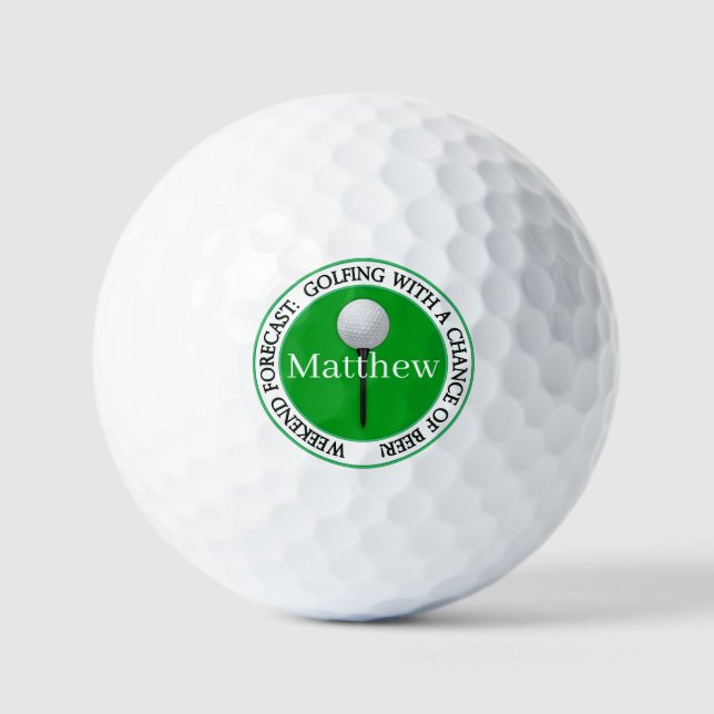 Balles De Golf Amusant Week-end Prévision Balls de golf (Recto)