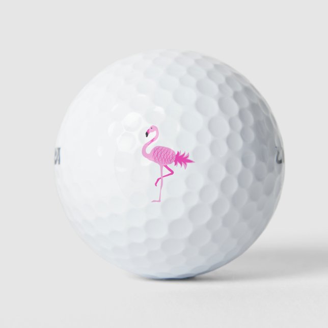 Balles De Golf Ananas Flamant rose (Devant)