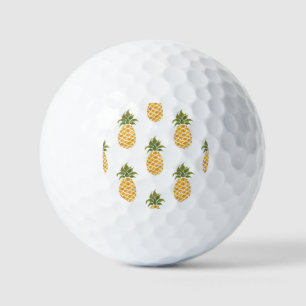 Balles De Golf Ananas peint à la main, arrière - plan aquarelle.