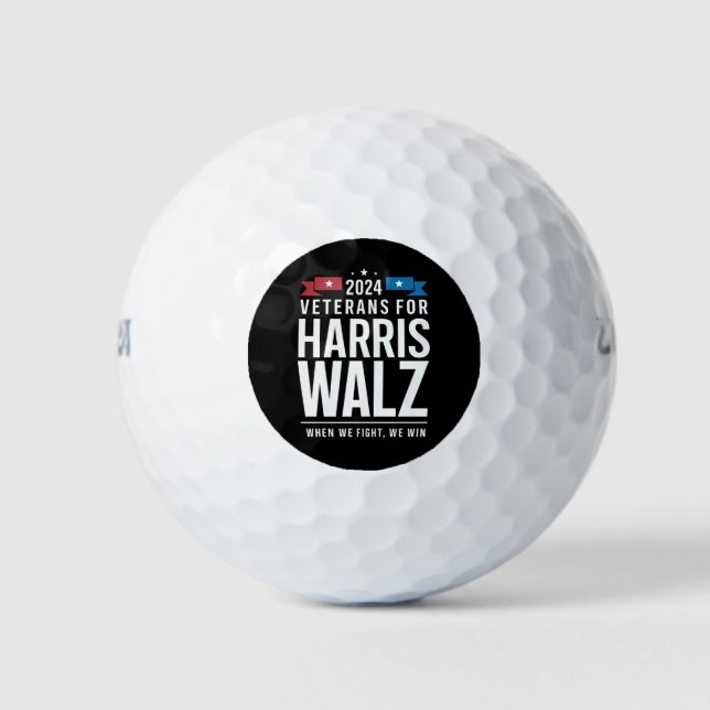 Balles De Golf Anciens Combattants Pour Harris Walz Présidentiell (Devant)