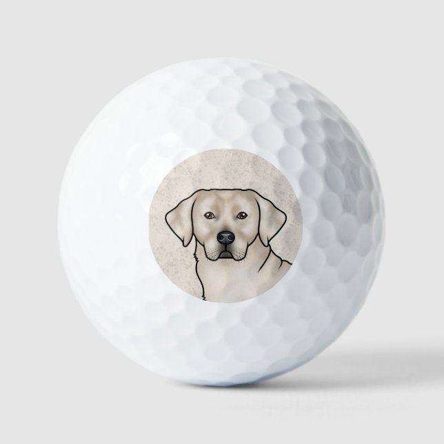 Balles De Golf Anglais Cream Labrador Retriever Cartoon Chien Hea (Recto)