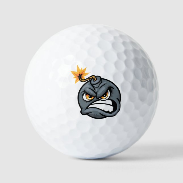 Balles De Golf Angry Bomb Cartoon Golf Ball - Grumpy Graphic Ball (Recto)