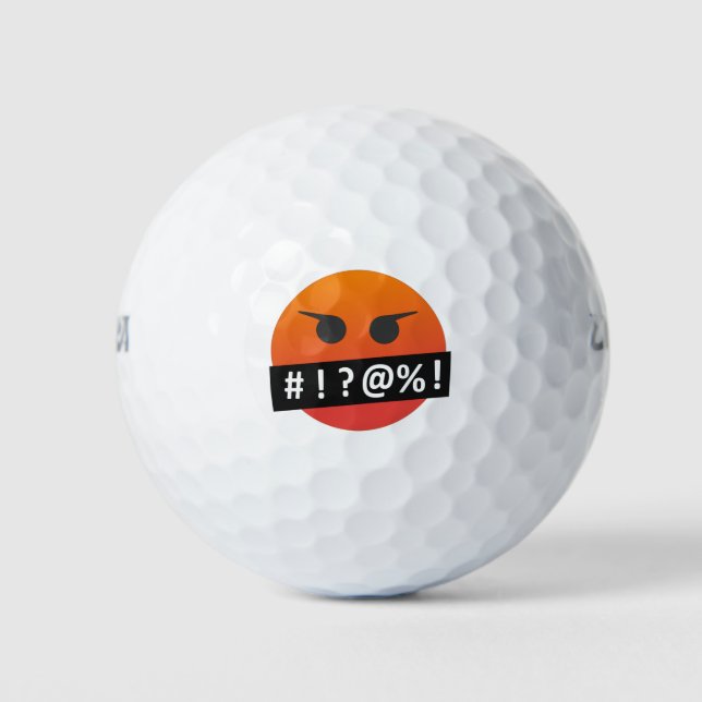 Balles De Golf Angry Face Emoji (Devant)