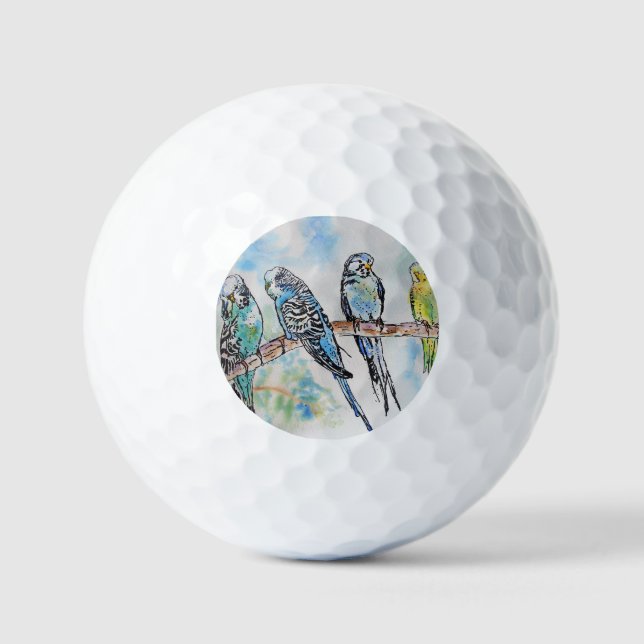 Balles De Golf Anneau clé d'art de l'Australian Bird Budgie Water (Recto)