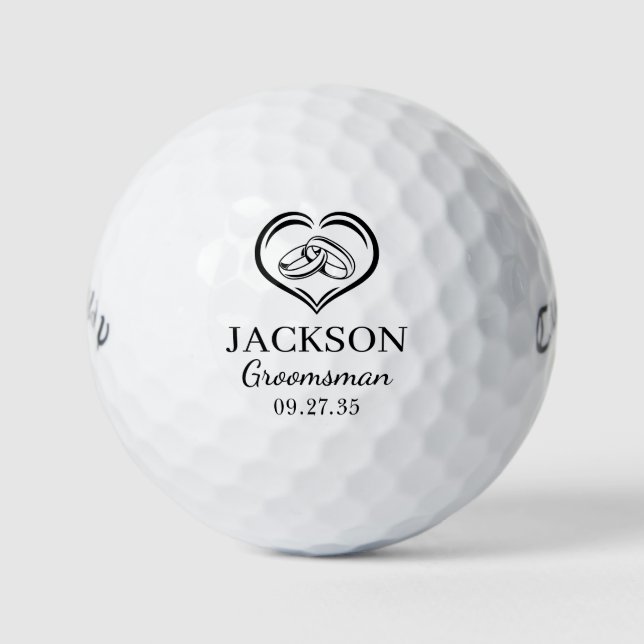 Balles De Golf Anneaux de mariage garçon d'honneur (Devant)