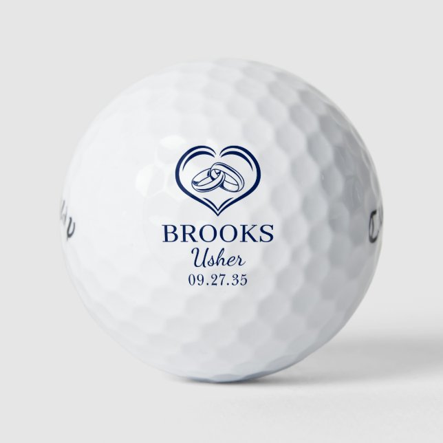 Balles De Golf Anneaux de Mariage Usher (Devant)