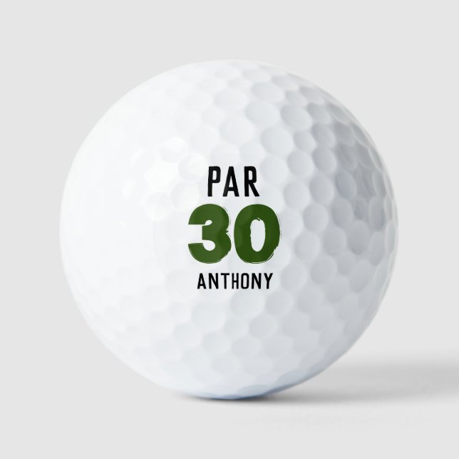 Balles De Golf Anniversaire Golfer Funny 30e partie Par Trente (Recto)
