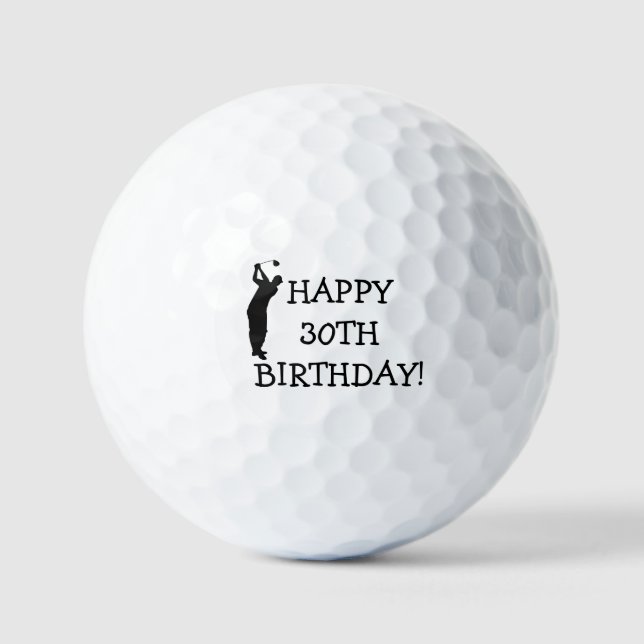 Balles De Golf Anniversaire Golfer Funny 30ème heureux Papa Golf  (Recto)