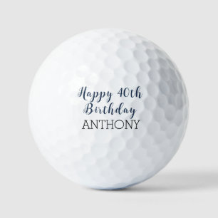 Balles De Golf Anniversaire Golfer Funny 40e Quarante Marine Bleu