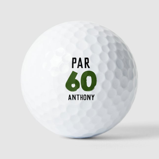 Balles De Golf Anniversaire Golfer Funny 60e heureux papa Par (Recto)
