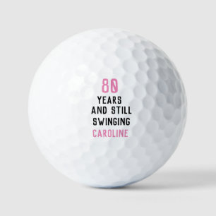 Balles De Golf Anniversaire Golfer Funny 80e heureux Pink Park