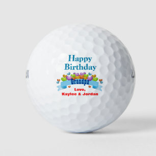 Balles De Golf Anniversaire Grandpa Golfer Cute Hearts Ajouter un