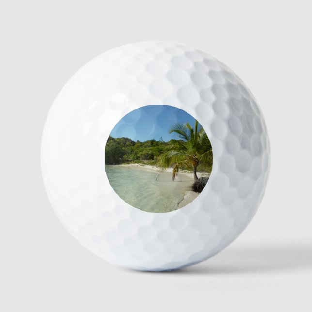 Balles De Golf Antiguan Beach Beautiful Tropical Landscape (Recto)