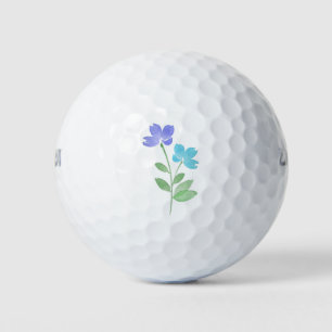 Balles De Golf Aqua Periwinkle Aquarelle tiges