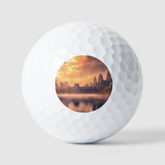 Balles De Golf Aquarelle Angkor Vat (Recto)