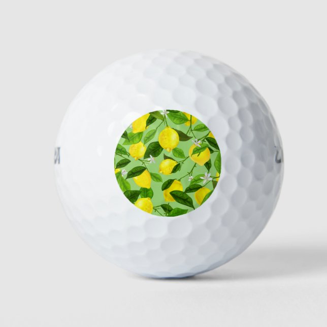 Balles De Golf Aquarelle Citron 3 (Devant)