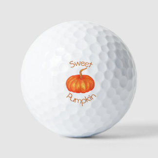 Balles De Golf Aquarelle citrouille orange doux