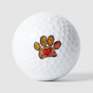 Balles De Golf Aquarelle couleur Amoureux des chiens Dessin