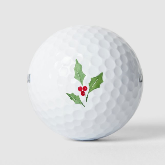 Balles De Golf Aquarelle Holly Sprig 2 (Devant)