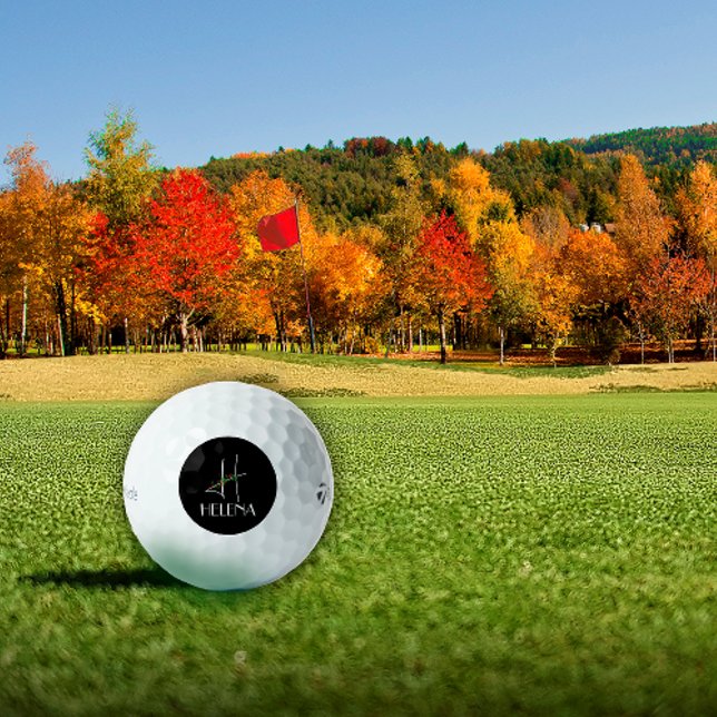 Balles De Golf Aquarelle initiale H noir (Créateur téléchargé)