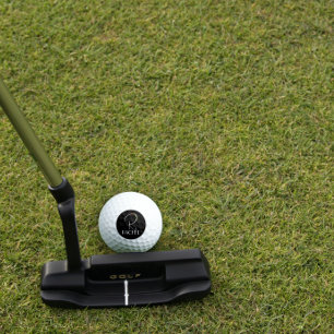 Balles De Golf Aquarelle moderne nom initial R noir