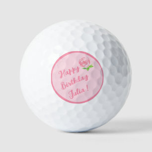 Balles De Golf Aquarelle peinte à la main Rose JEUX ANNIVERSAIRE