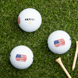 Balles De Golf Aquarelle peinte drapeau américain
