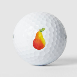 Balles De Golf Aquarelle Poire