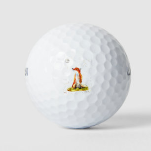 Balles De Golf Aquarelle renard forêt boisé animaux rustique bébé