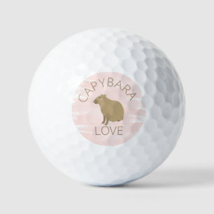 Balles De Golf  Aquarelle rose fille Capybara Kawaii