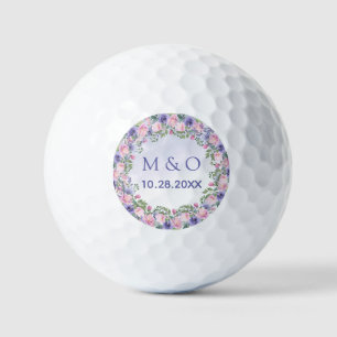 Balles De Golf Aquarelle rose périphérique Mariage floral Favoris