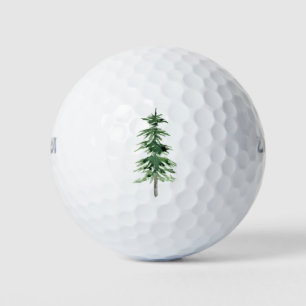Balles De Golf Arbre à pin aquarelle