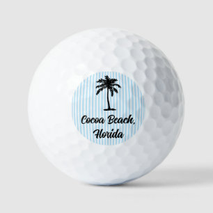 Balles De Golf Arbre de palme personnalisé de plage Rayure bleue 