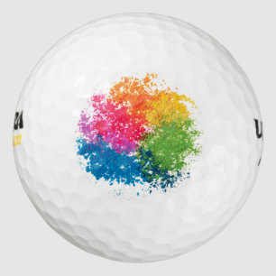 Balles De Golf Arc-en-ciel en poudre couleur
