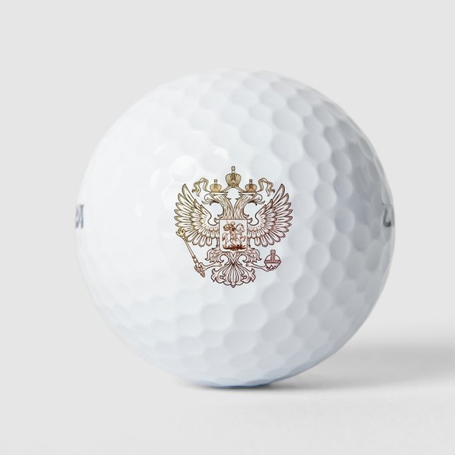 Balles De Golf Armoiries de la Russie - version blanche (Devant)