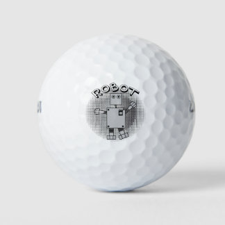 Balles De Golf Arrière - plan de modèle de texte de robot