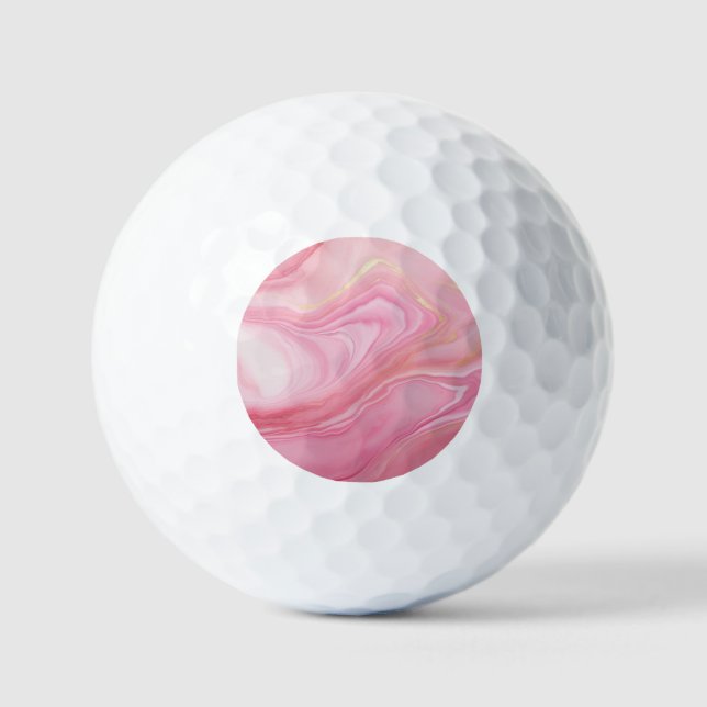 Balles De Golf Arrière - plan en marbre rose (Recto)