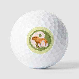 Balles De Golf Art de la nature paisible du capybara Zen Yin Yang