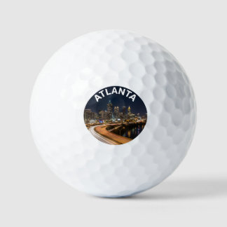 Balles De Golf Atlanta Georgia Skyline, Night City Lights Souveni