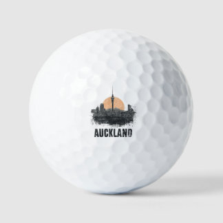 Balles De Golf Auckland New Zealand City Skyline Vintage Travel